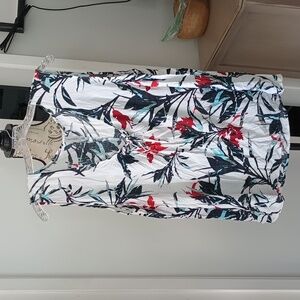 ANTHEM Sleeveless White Floral Blouse